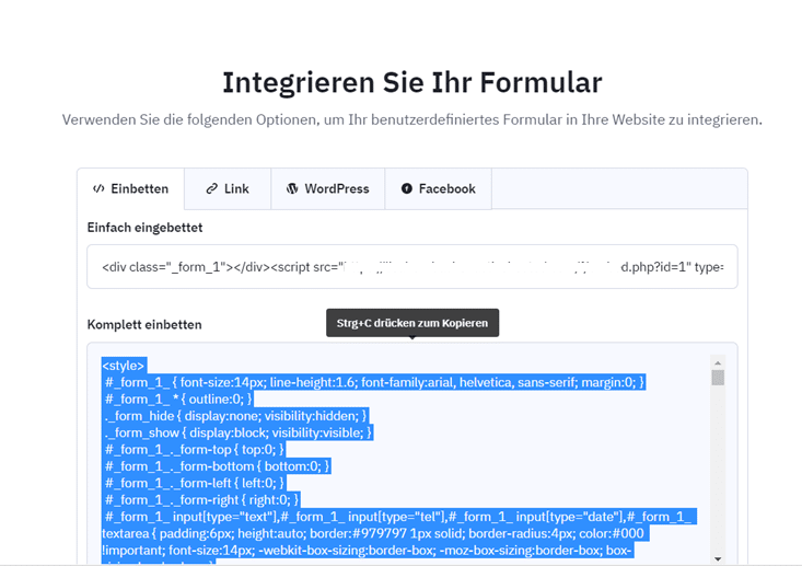 ActiveCampaign einbetten